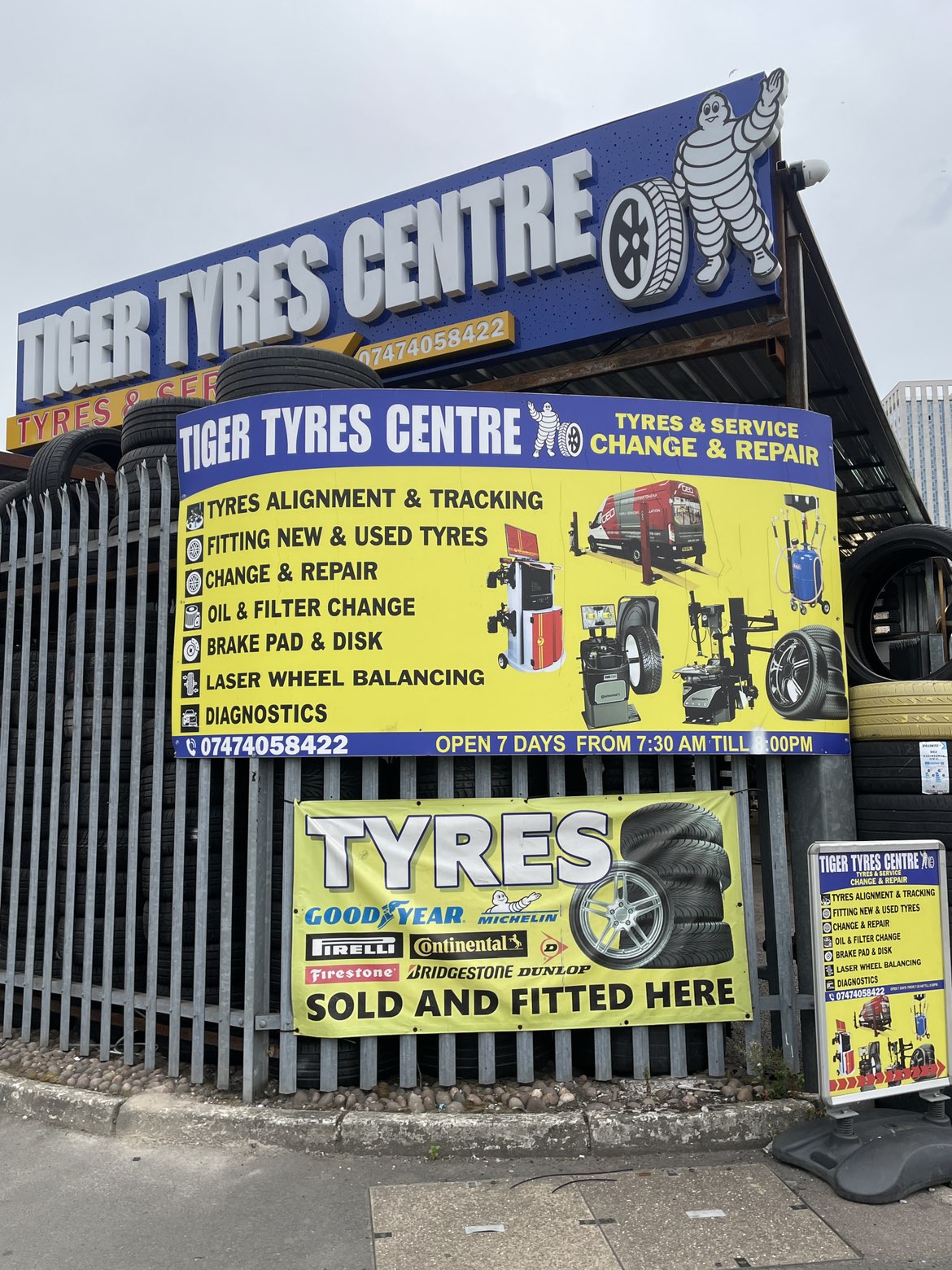 Tiger Tyres Centre signage