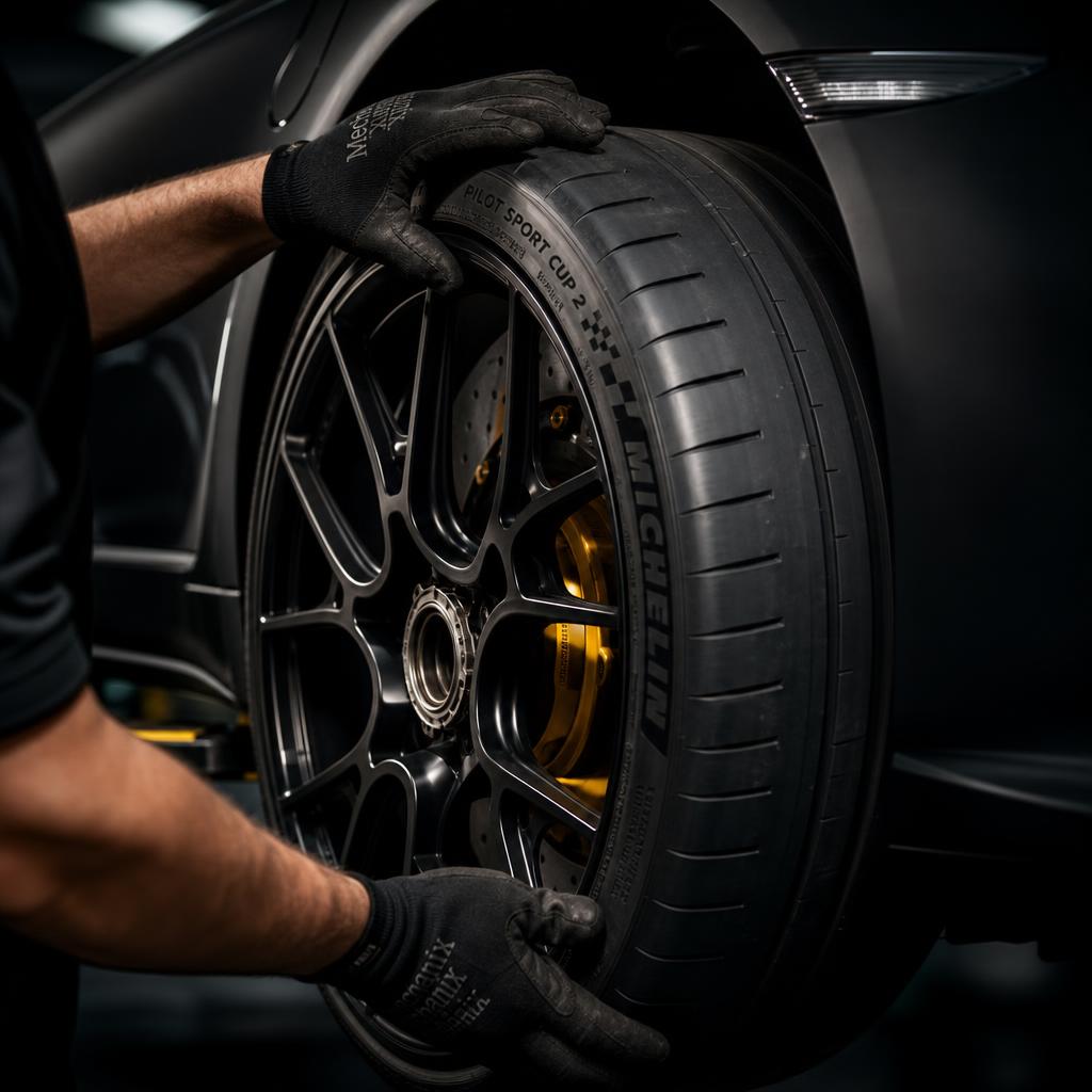 High-performance tyre fitting